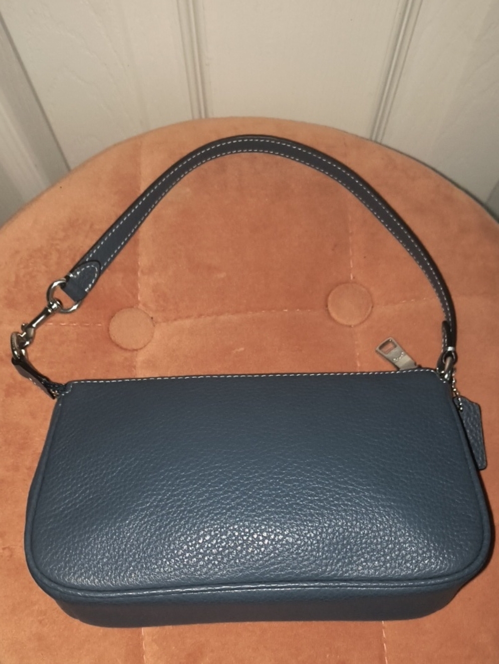 Coach Nolita 19 Wristlet Wallet Clutch Denim & Silver NWOT - Picture 4 of 10